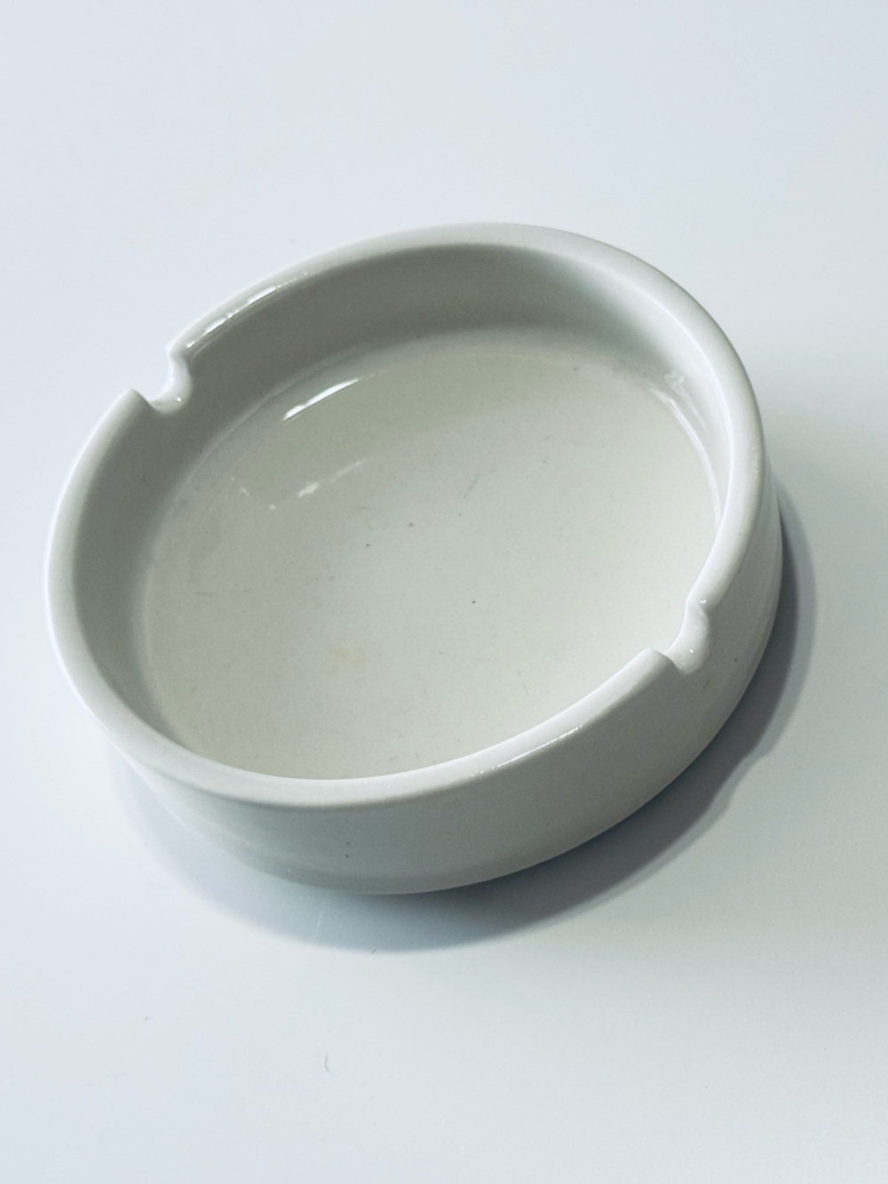 VINTAGE White Ceramic Ashtray